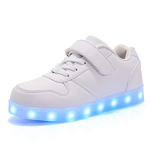 Lovelysi Kinder Junge Mädchen 7 Farbe USB Aufladen LED Schuhe Leuchtend Sportschuhe Farbwechsel Sneaker Turnschuhe für Junge Mädchen Geburtstagsgeschenk von Lovelysi