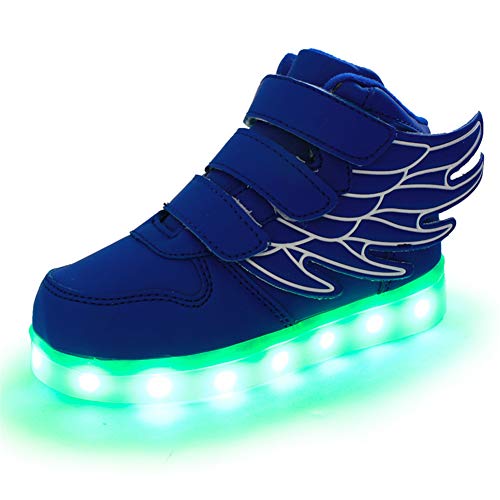 Lovesi Kinder LED Mode Schuhe leuchten Schuhe mit Flügeln 7 Farben Blinklicht Jungen Mädchen High-top Sneakers USB Lade Halloween Weihnachten Thanksgiving Day Geschenk von Lovelysi