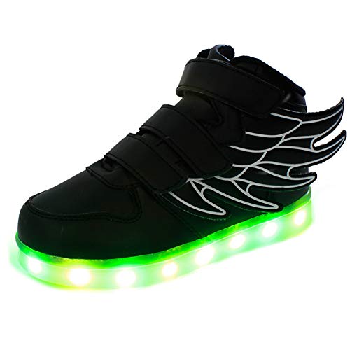 Lovesi Kinder LED Mode Schuhe leuchten Schuhe mit Flügeln 7 Farben Blinklicht Jungen Mädchen High-top Sneakers USB Lade Halloween Weihnachten Thanksgiving Day Geschenk von Lovelysi