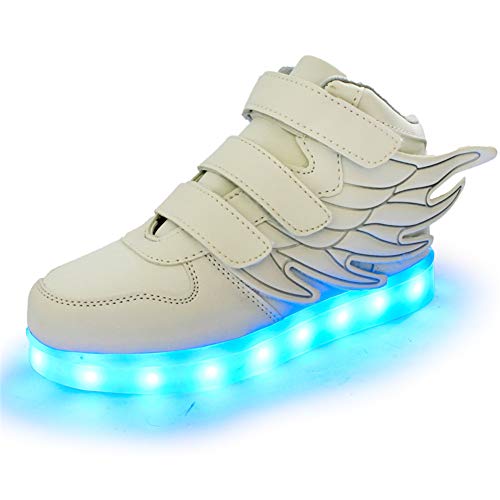 Lovesi Kinder LED Mode Schuhe leuchten Schuhe mit Flügeln 7 Farben Blinklicht Jungen Mädchen High-top Sneakers USB Lade Halloween Weihnachten Thanksgiving Day Geschenk von Lovelysi