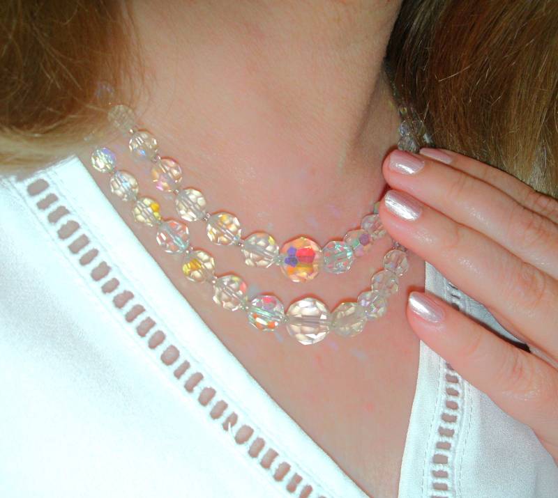 Funkelnde Kristallkette Aus Der Art Deco-Ära von Lovenna