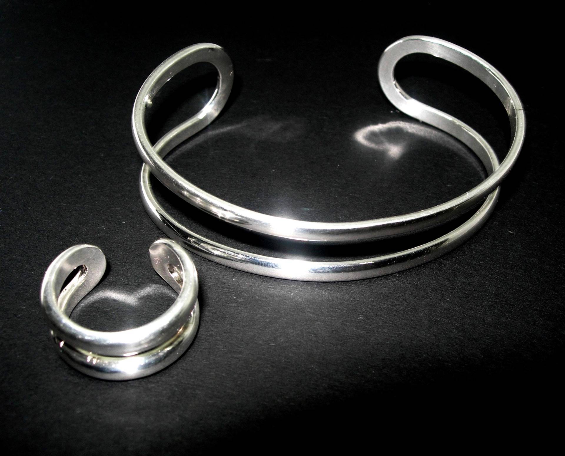 sterling Silber Art Designed Schmuckset Armband Und Ring von Lovenna