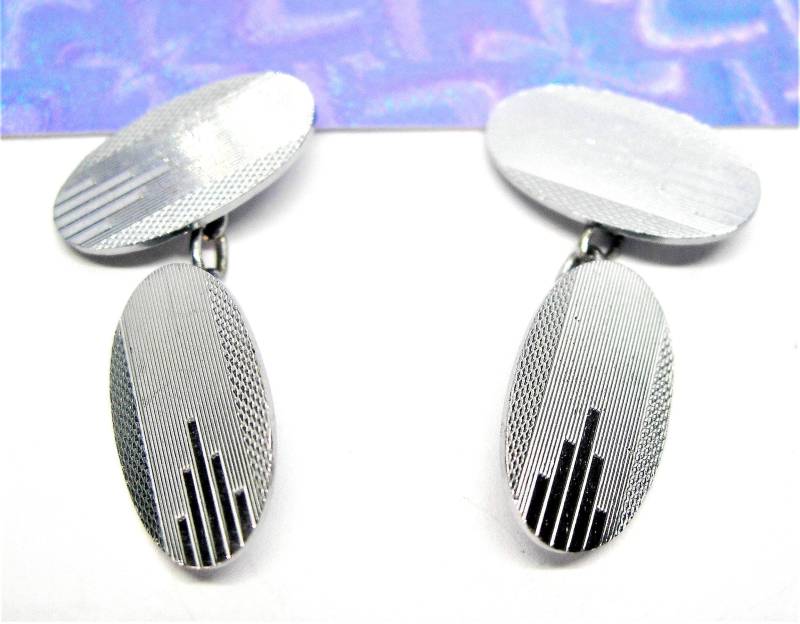 Art Deco Manschettenknöpfe Aus Sterlingsilber Great Gatsby Vintage von LovennaBoutique