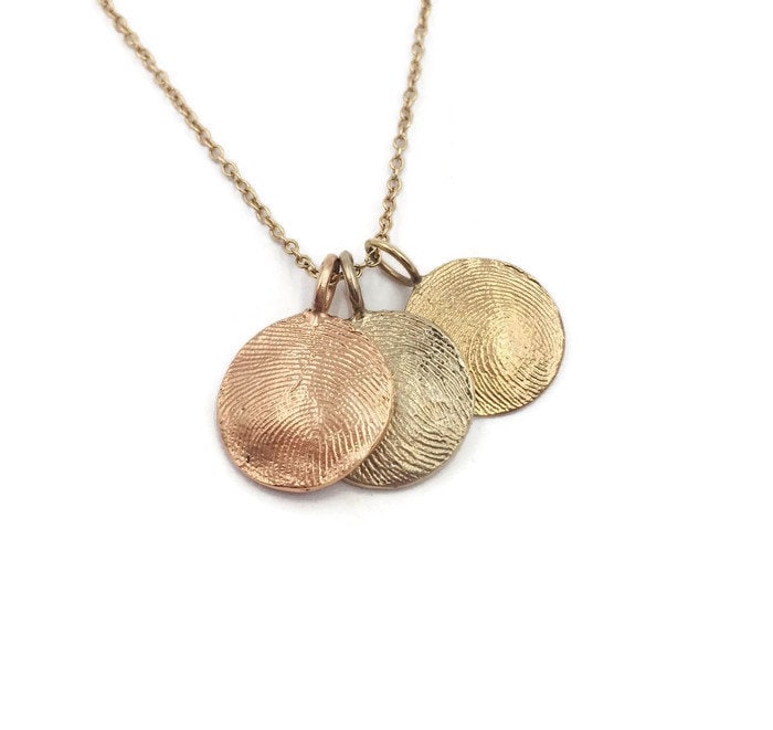 Loveprint "Mini' 14Kt Und 18Kt Gold Fingerprint Anhänger von Loveprint