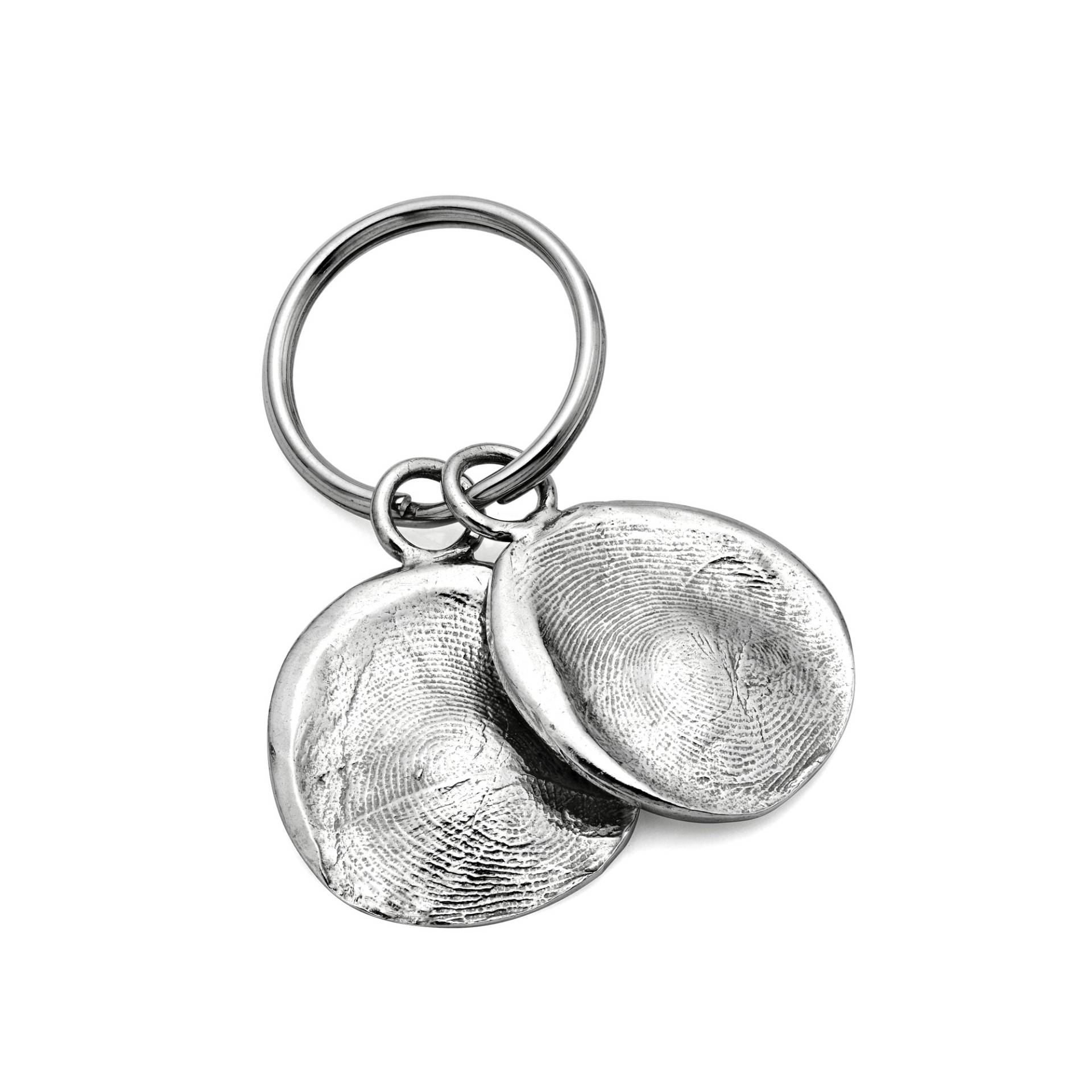 Loveprint Sterling Silber Doppel Fingerabdruck Schlüsselring von Loveprint
