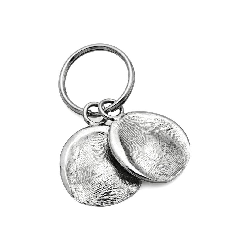 Loveprint Sterling Silber Doppel Fingerabdruck Schlüsselring von Loveprint