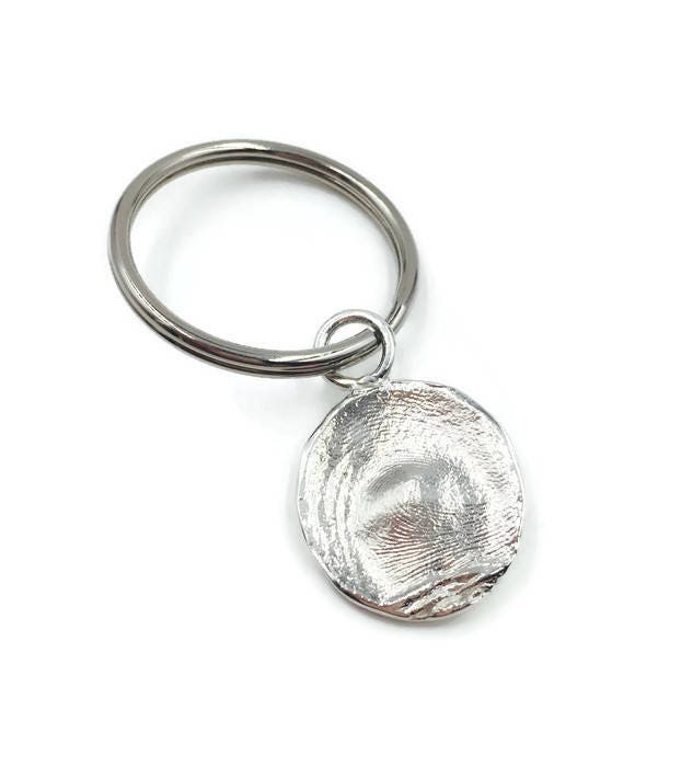 Loveprint Sterling Silber Fingerabdruck Schlüsselring von Loveprint