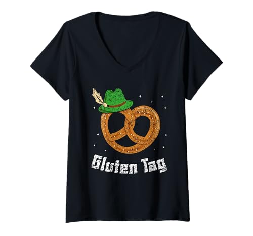 Damen Gluten Tag Laugengebäck Pretzel Brezeln Liebhaber Brezel T-Shirt mit V-Ausschnitt Damen Gluten Tag Laugengebäck Pretzel Brezeln Liebhaber Brezel T-Shirt mit V-Ausschnitt von Lover Pretzel Pretzels Brezeln Brezel