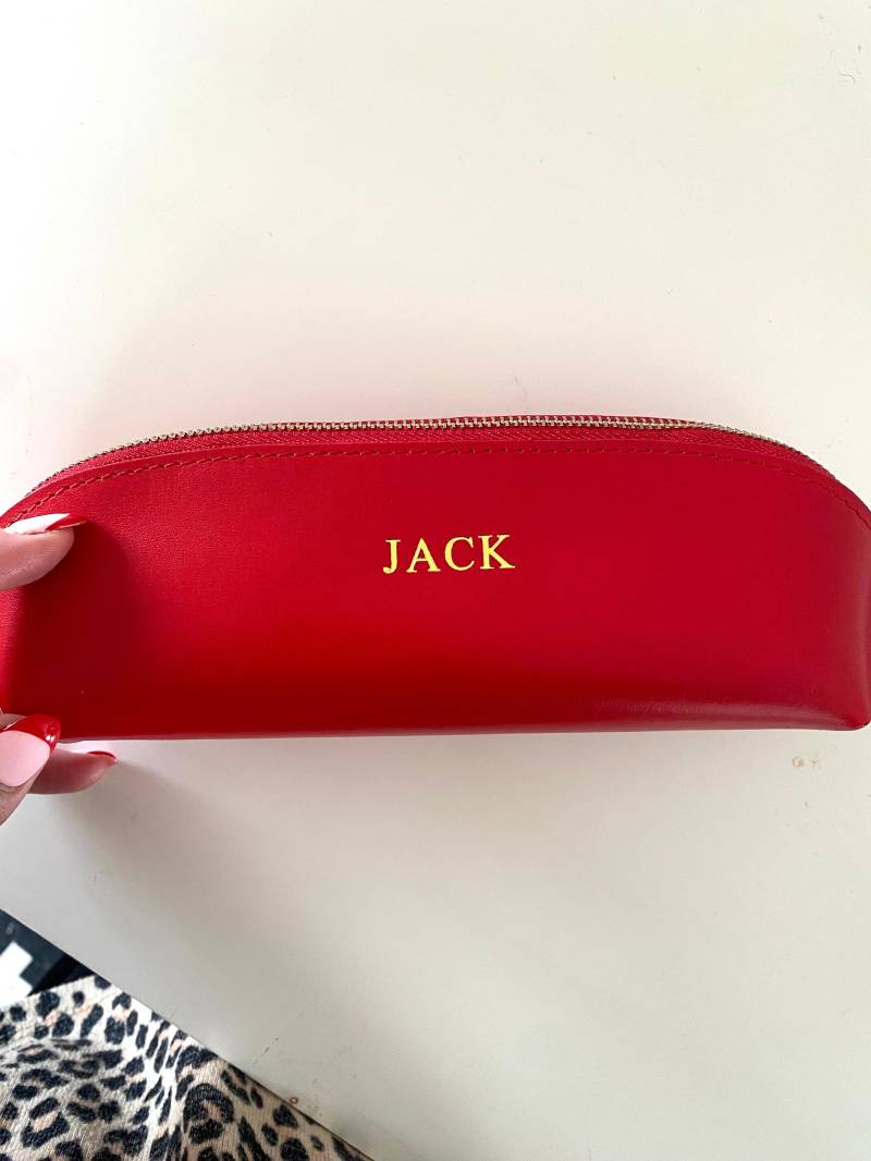 Kosmetiktasche/Federmäppchen Aus Recyceltem Leder von LoverOfLuxe