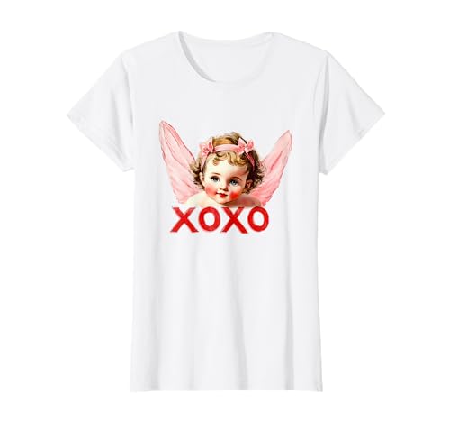 Vintage Amor XOXO Liebe Valentinstag Freundin Frauen T-Shirt Vintage Amor XOXO Liebe Valentinstag Freundin Frauen T-Shirt von Lovers Gifts Co.