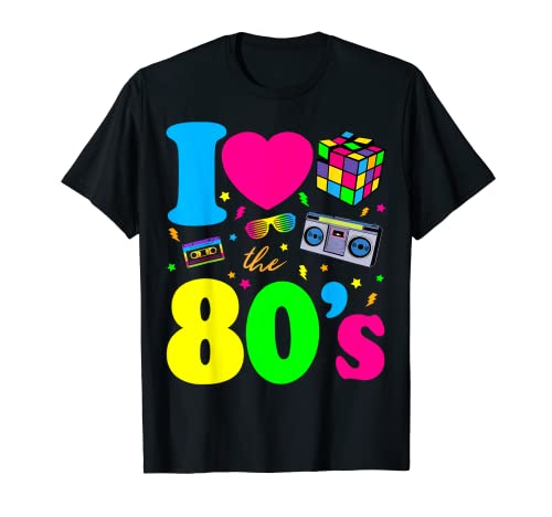 Lustiges T-Shirt mit Aufschrift "I Love The 80s", für Damen und Herren T-Shirt Lustiges T-Shirt mit Aufschrift "I Love The 80s", für Damen und Herren T-Shirt von Loves the 80s Vintage Costume
