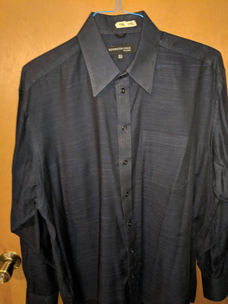 Kenneth Cole New York Blau Leinen Shirt S 16 1/2-36-37 von LoveshackByAngel