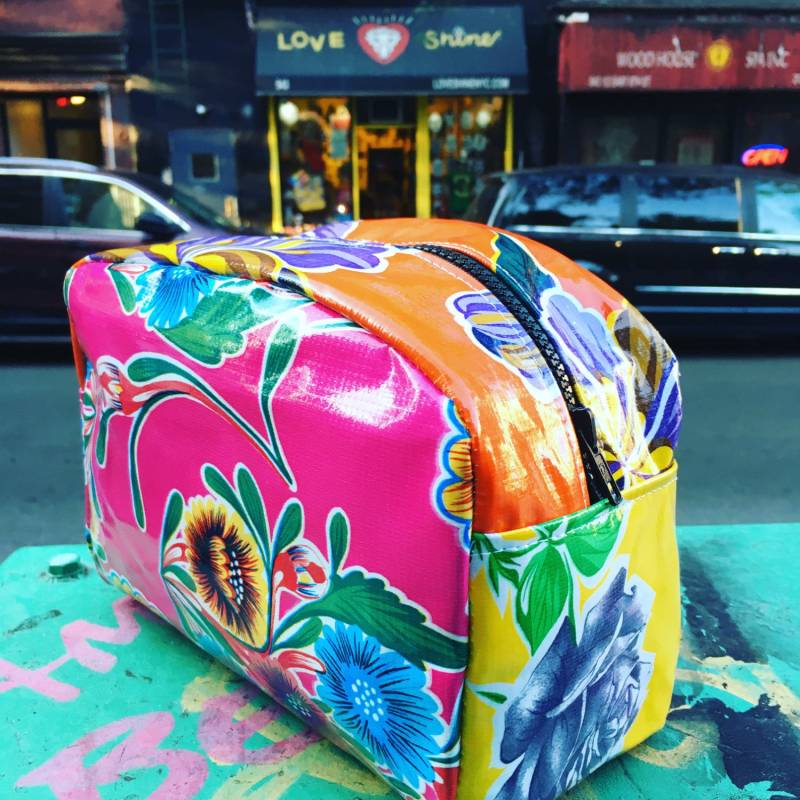 Patchwork Blumen Öltuch Dopp Kit Reise Kulturtasche Pink von Loveshine