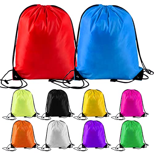 Lovesmile 10 Stücke Beutel mit Kordelzug, Turnbeutel Bunt, Wiederverwendbar Kordelzug Rucksack, Turnbeutel Wasserdicht, Kordelzugbeutel Geeignet für Junge Mädchen Reisen Fitness Camping (10 Farbe) von Lovesmile