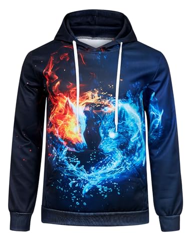 Loveternal 3D Druck Kapuzenpul Drachen Hoodie Langarm Fleece Pullover Sweatshirt für Teen Jungen Mädchen L von Loveternal