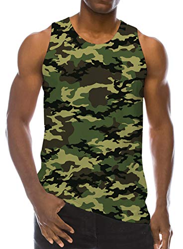 Loveternal 3D Druck Tank Top Herren Camo Westen 3D Print Grafik Ärmellose Tees XXL von Loveternal