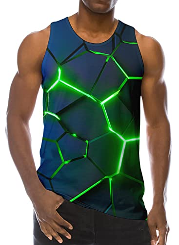 Loveternal 3D Druck Tank Top Herren Geometrisch Muskelshirts Cool Geometric Ärmellose T-Shirt Tees Achselshirts XXL von Loveternal