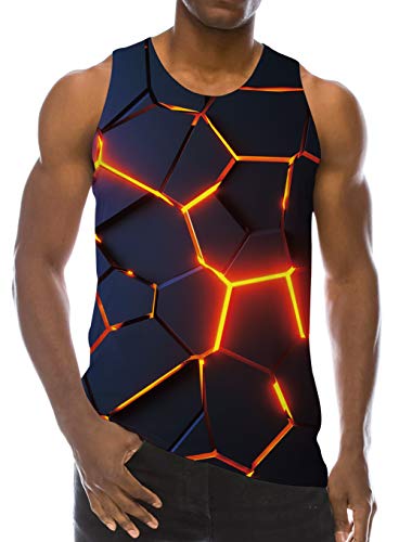 Loveternal 3D Druck Tank Top Herren Geometrisch Muskelshirts Cool Geometric Ärmellose T-Shirt Tees Achselshirts XXL von Loveternal