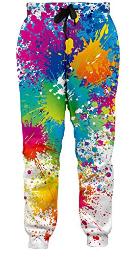 Loveternal 3D Jogginghose Herren Farbe Jogger Sport Hosen Casual Baggy Paint Sweatpants für Frauen Männer XXL von Loveternal