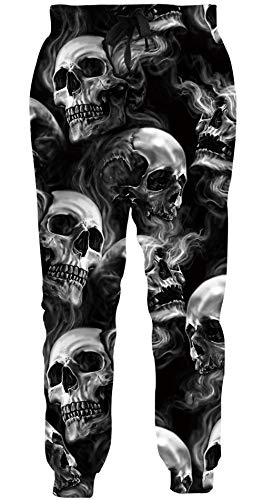 Loveternal 3D Jogginghose Herren Schädel Jogger Sport Hosen Casual Baggy Skull Sweatpants für Frauen Männer XXL von Loveternal