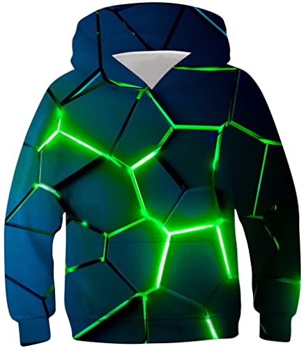 Loveternal Geometrie Kapuzenpullover 13-16 Jahre 3D Hoodie Geometry Langarm Sweatshirt Poullover für Frauen Männer mit Kordelzug 3XL von Loveternal