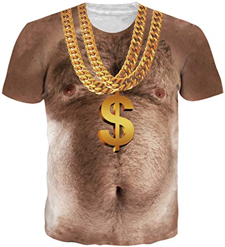 Loveternal Hässliche T-Shirt Herren Ugly Hairy Chest T-Shirts 3D Druck Tees Casual Grafik Kurzarm Tops S von Loveternal