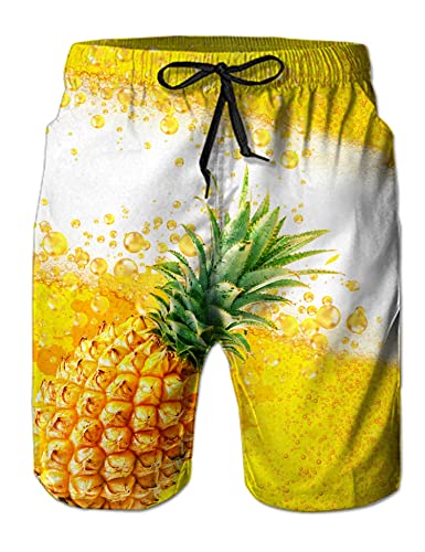 Loveternal Hawaii Badehose 3D Schnell Trocknend Badehose Lustig Coole Bier Badeshorts für Männer Ananas Beach Shorts XL von Loveternal