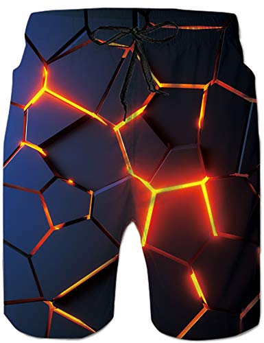 Loveternal Hawaii Badehose 3D Schnell Trocknend Badehose Lustig Coole Geometrie Badeshorts für Männer Geometry Beach Shorts XL von Loveternal
