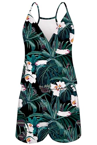 Loveternal Jumpsuit Damen Ärmellos Romper Sommer Outfit Damen mit Taschen Kurz Playsuit Overall M von Loveternal