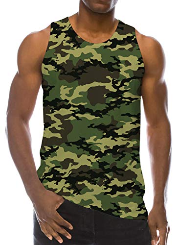 Loveternal Mens Camo Westen 3D Druck Tank Top Casual Ärmellose Camo Grafiken Tees Shirt XL Loveternal Mens Camo Westen 3D Druck Tank Top Casual Ärmellose Camo Grafiken Tees Shirt XL von Loveternal