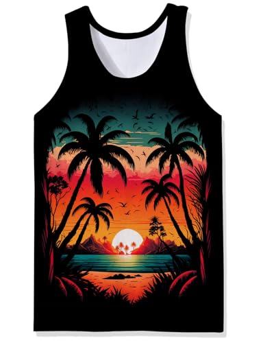 Loveternal Tank Top Herren Sommer Muskelshirt 3D Druck Hawaii Tankshirt T-Shirt Ärmellos Weste Muskelshirt Stringer Fitness M von Loveternal