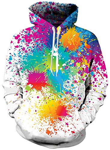 Loveternal Unisex Erwachsene 3D Bunte Farbe Grafik Print Kordel Tasche Make Up Pullover Hoodies Sweatshirt für Frauen Männer S von Loveternal
