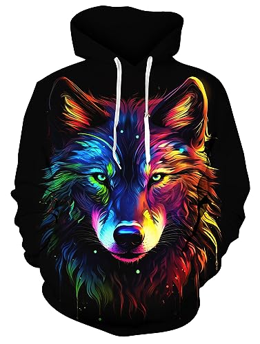 Loveternal Unisex Kapuzenpullover Herren Totenkopf Galaxis Realistisch 3D Gedruckt Pullover Hoodie Kapuzenpulli für Paar Junioren XL von Loveternal