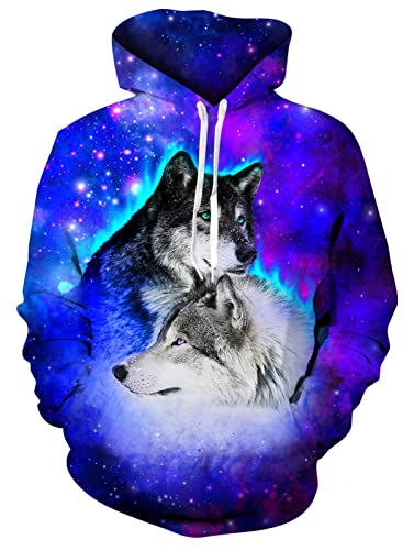 Loveternal Wolf Hoodie Männer 3D Druck Kapuzenpullover Langarm Tops Leichte Sweatshirts Mit Taschen M von Loveternal