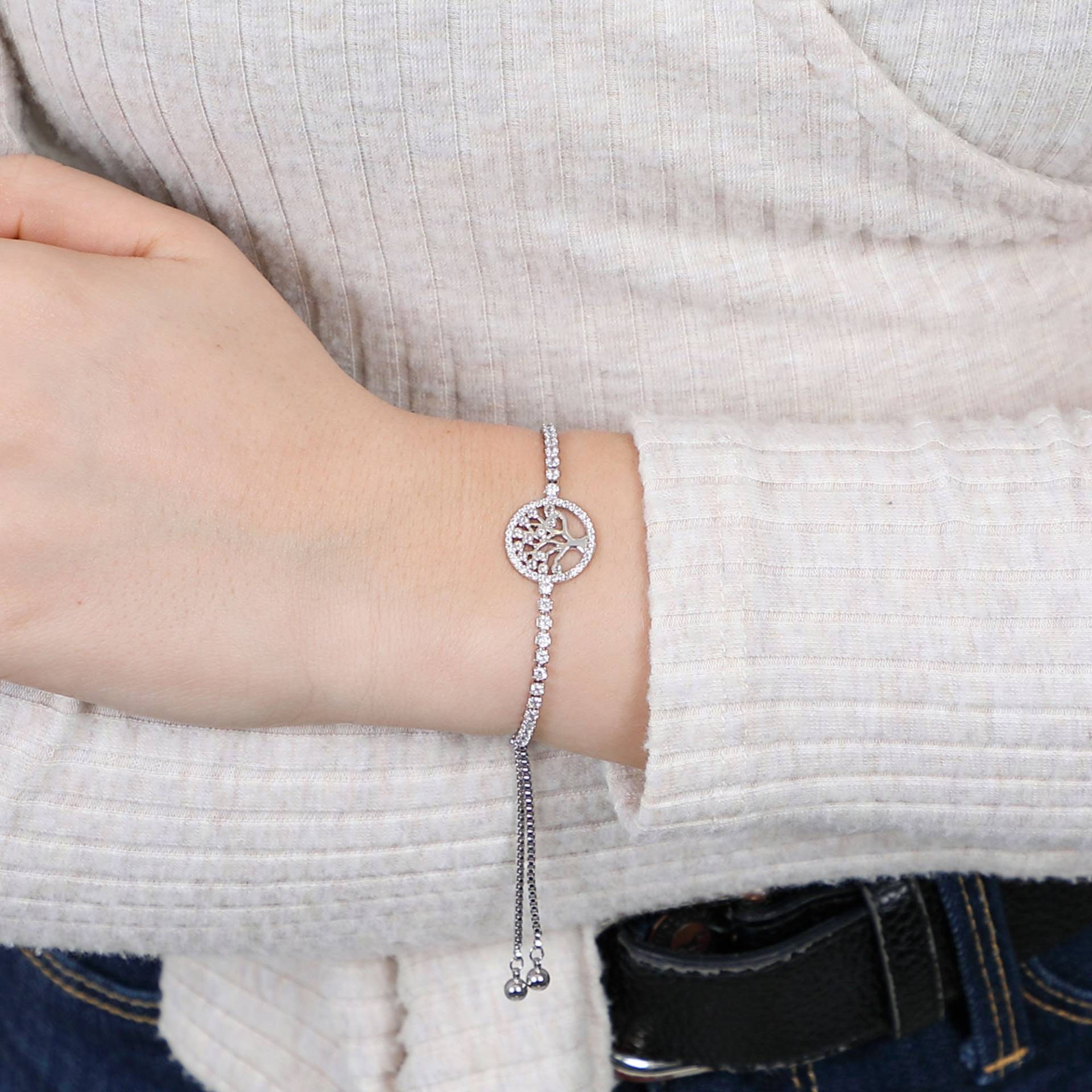 Baum Des Lebens Kristallschieber-Armband Verstellbarer Knebelarmreif Baum Des Lebens Kristallschieber-Armband Verstellbarer Knebelarmreif von Lovethelinks