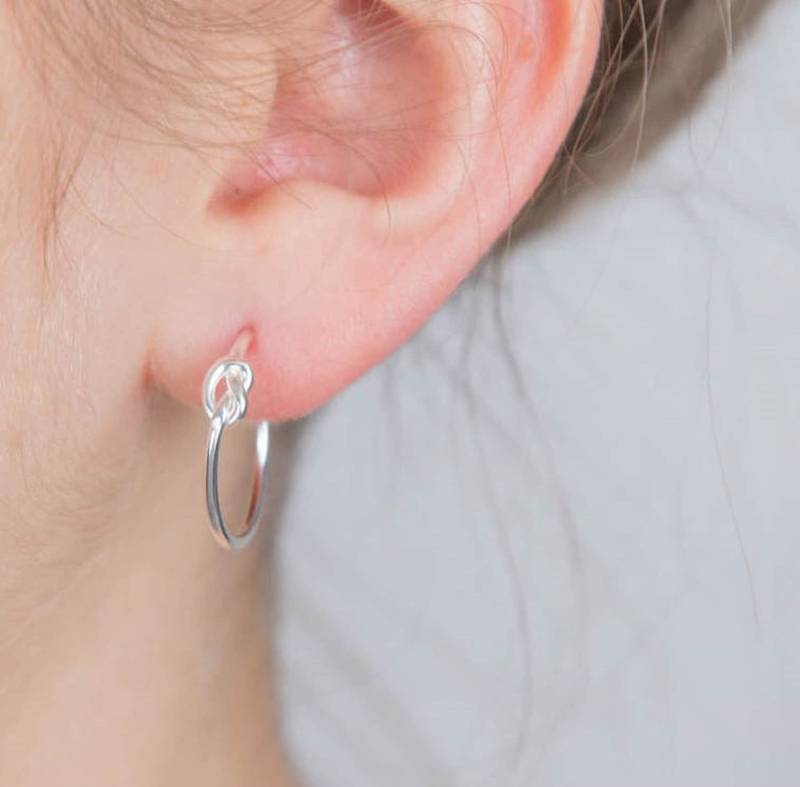 sterling Silber Freundschaft Knoten Creolen Liebesknoten Schmuck sterling Silber Freundschaft Knoten Creolen Liebesknoten Schmuck von Lovethelinks