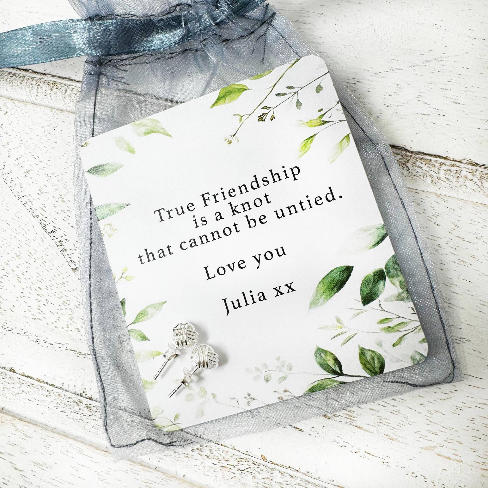sterling Silber Freundschaft Knoten Ohrringe Soulmate Geschenk sterling Silber Freundschaft Knoten Ohrringe Soulmate Geschenk von Lovethelinks