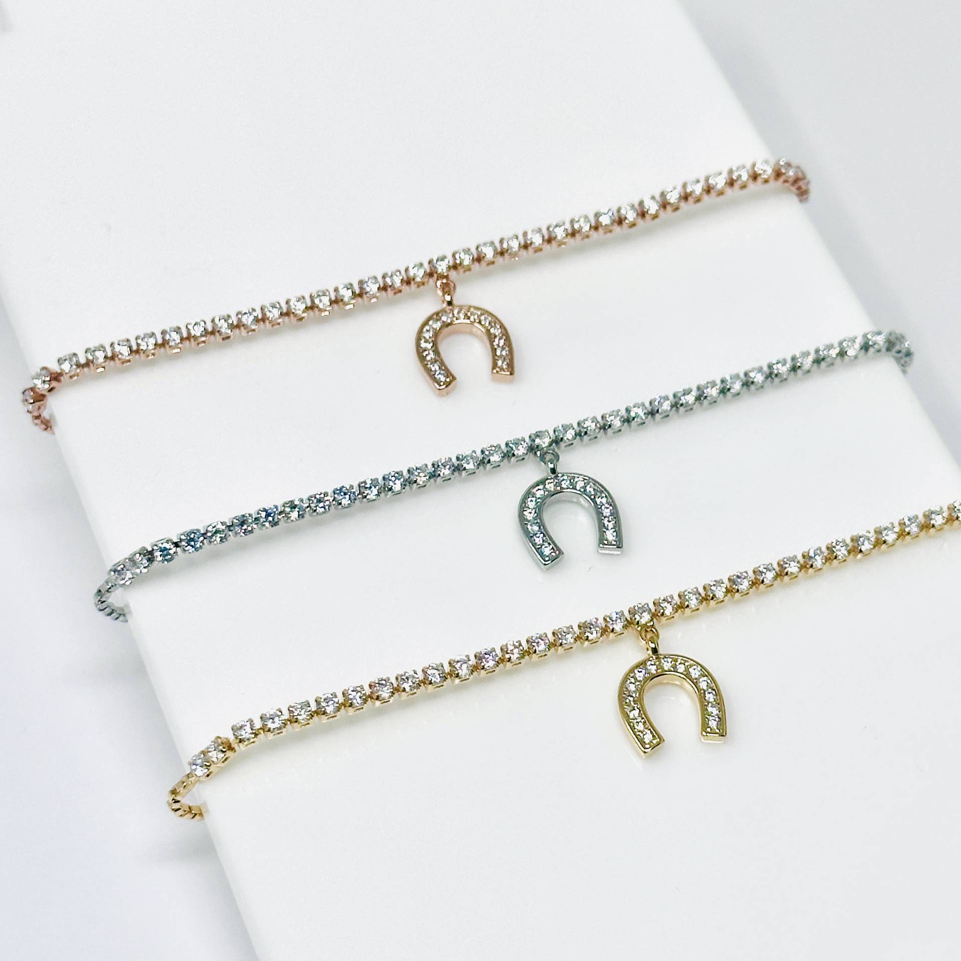 Hufeisen Armband Mit Glitzer Silber & Rosegold Reiter Geschenk Hufeisen Armband Mit Glitzer Silber & Rosegold Reiter Geschenk von Lovethelinks