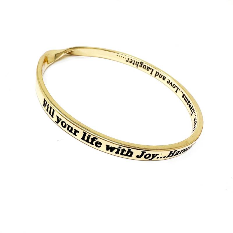 Inspirierender Armreif Aus Silber Joy, Harmony, Peace Inspirierender Armreif Aus Silber Joy, Harmony, Peace von Lovethelinks