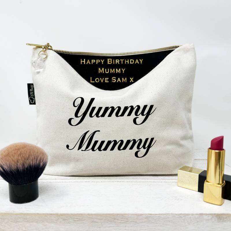 Yummy Mummy Canvas Kosmetiktasche Benutzerdefinierte Versteckte Botschaft Yummy Mummy Canvas Kosmetiktasche Benutzerdefinierte Versteckte Botschaft von Lovethelinks