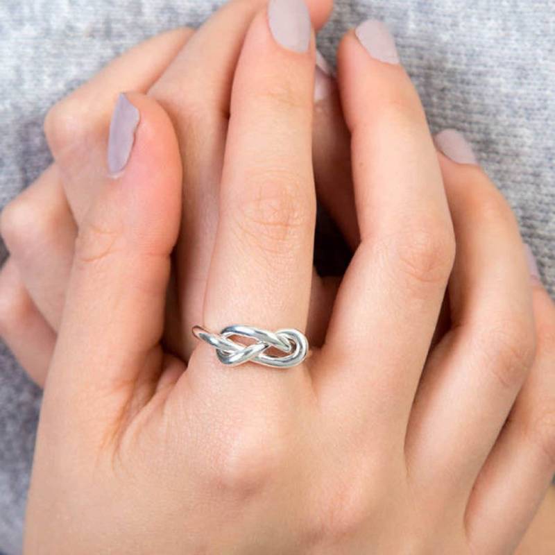 Silber Freundschaftsknoten Ring - Einstellbar Schmuck von Lovethelinks