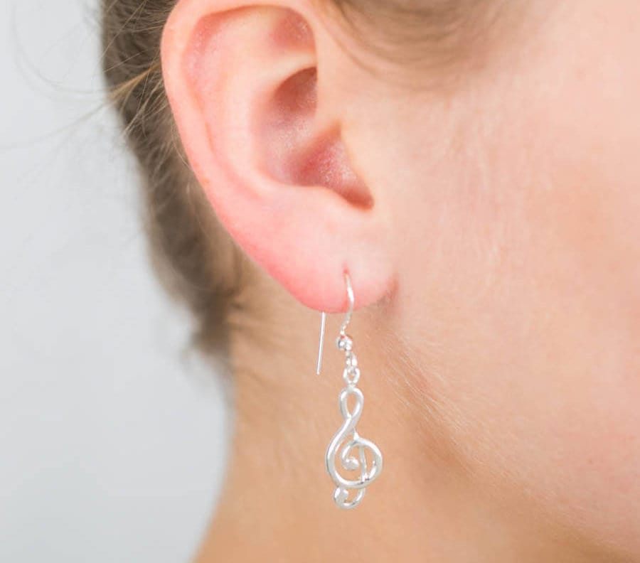 sterling Silber Violinschlüssel Ohrringe Musik-Liebhaber-Geschenk sterling Silber Violinschlüssel Ohrringe Musik-Liebhaber-Geschenk von Lovethelinks