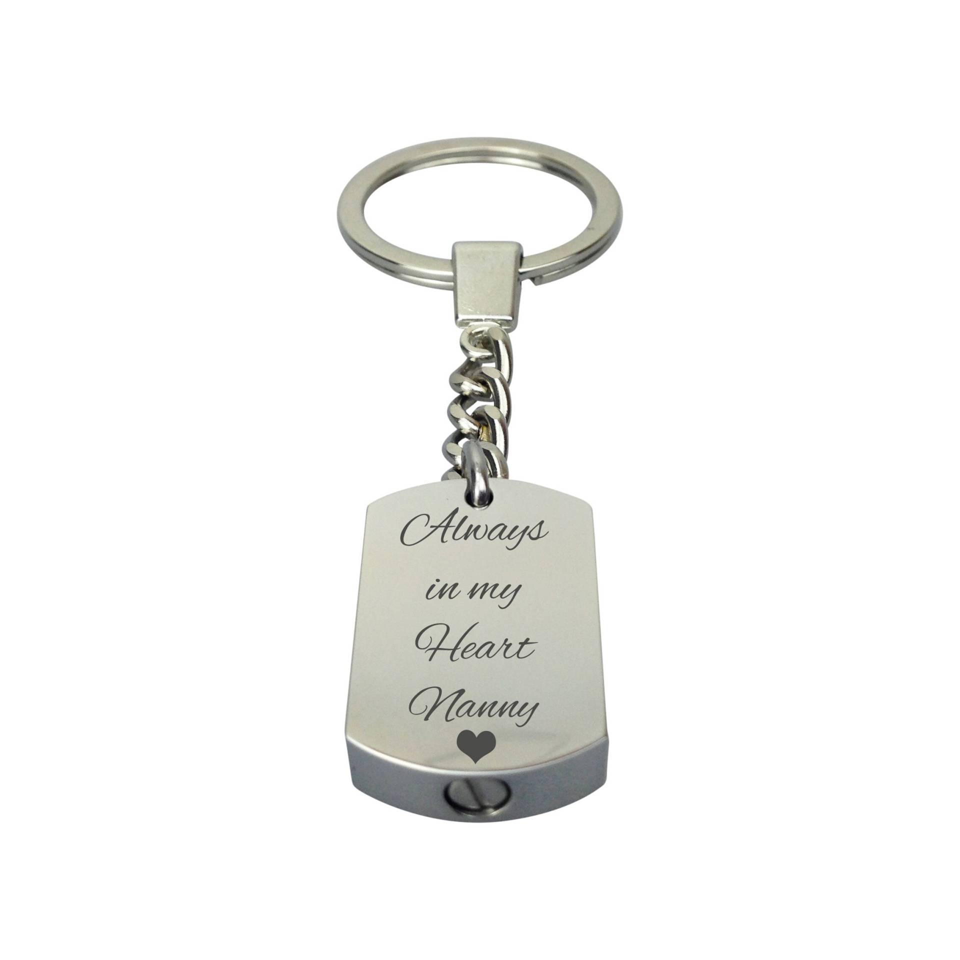 Always in My Heart Nanny Urn Schlüsselanhänger - Gedenkasche Andenken Schmuck Gravur Always in My Heart Nanny Urn Schlüsselanhänger - Gedenkasche Andenken Schmuck Gravur von LovetoTreasure