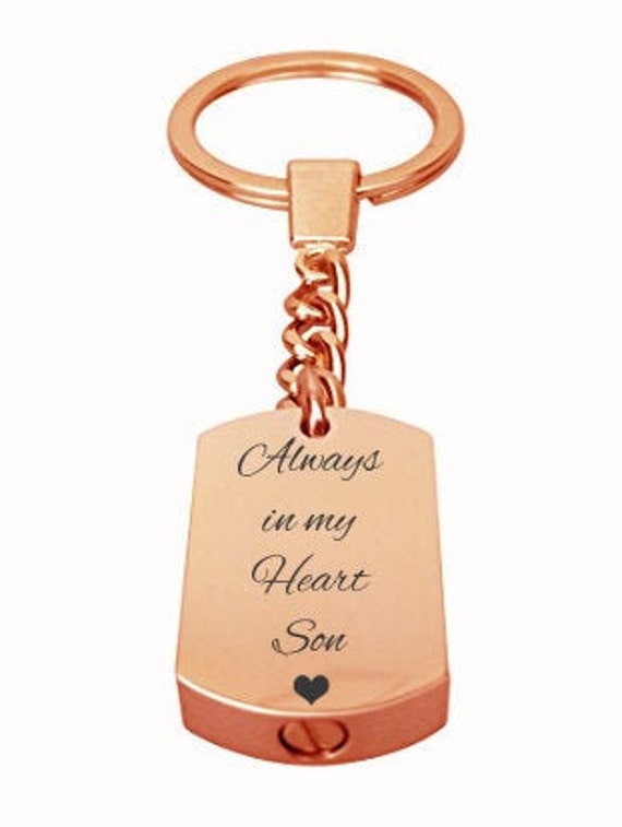 Always in My Heart Son Roségold Urne Schlüsselanhänger - Gedenkasche Andenken Schmuck Gravur Always in My Heart Son Roségold Urne Schlüsselanhänger - Gedenkasche Andenken Schmuck Gravur von LovetoTreasure