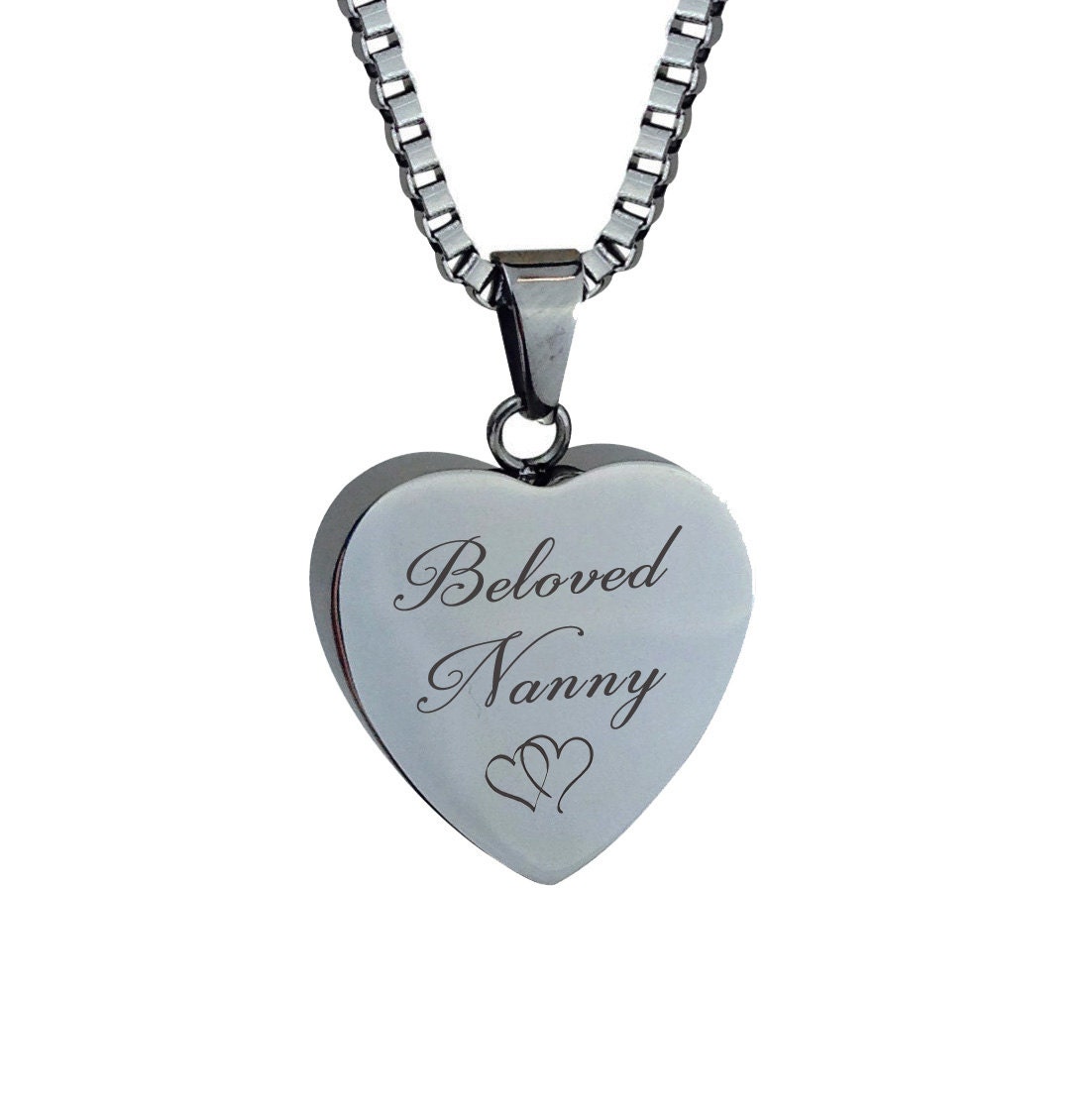 Beloved Nanny Herzen Urne Anhänger - Gedenkstätte Asche Feuerbestattung Andenken Personalisierte Gravur Beloved Nanny Herzen Urne Anhänger - Gedenkstätte Asche Feuerbestattung Andenken Personalisierte Gravur von LovetoTreasure