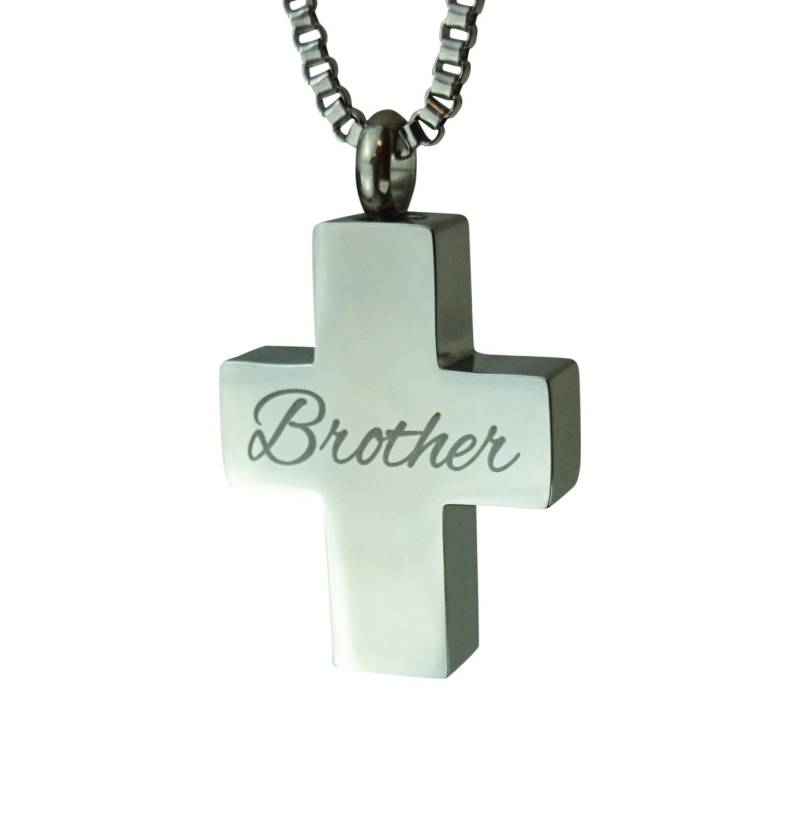 Bruder Kreuz Urne Anhänger - Erinnerung Asche Einäscherung Andenken Personalisierte Gravur Bruder Kreuz Urne Anhänger - Erinnerung Asche Einäscherung Andenken Personalisierte Gravur von LovetoTreasure