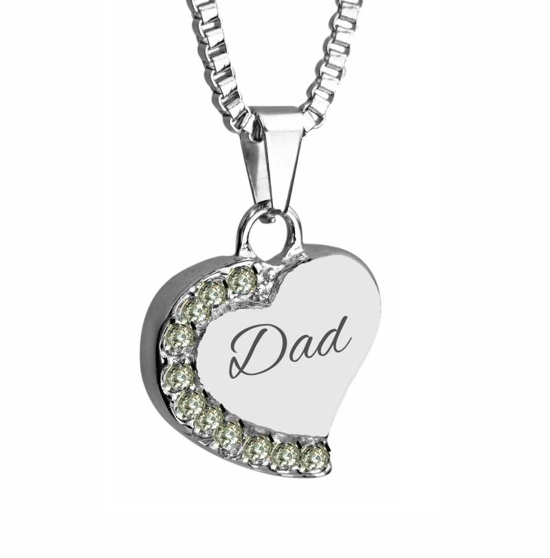 Dad Heart With Crystals Urn Halskette Anhänger - Erinnerung Ash Keepsake Feuerbestattung Schmuck von LovetoTreasure