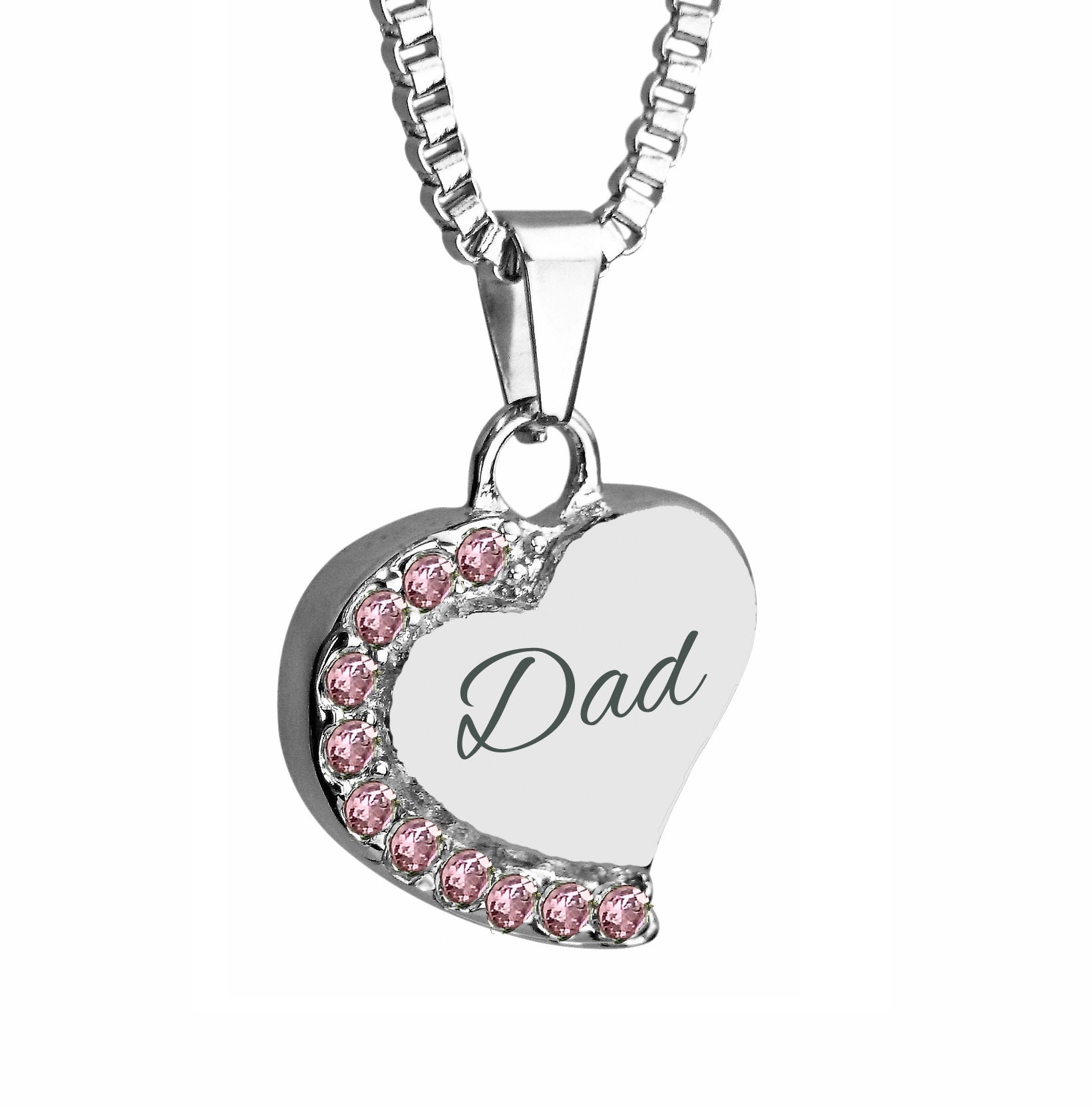 Dad Heart With Pink Crystals Urn Halskette Anhänger - Memorial Ash Keepsake Feuerbestattung Schmuck Dad Heart With Pink Crystals Urn Halskette Anhänger - Memorial Ash Keepsake Feuerbestattung Schmuck von LovetoTreasure