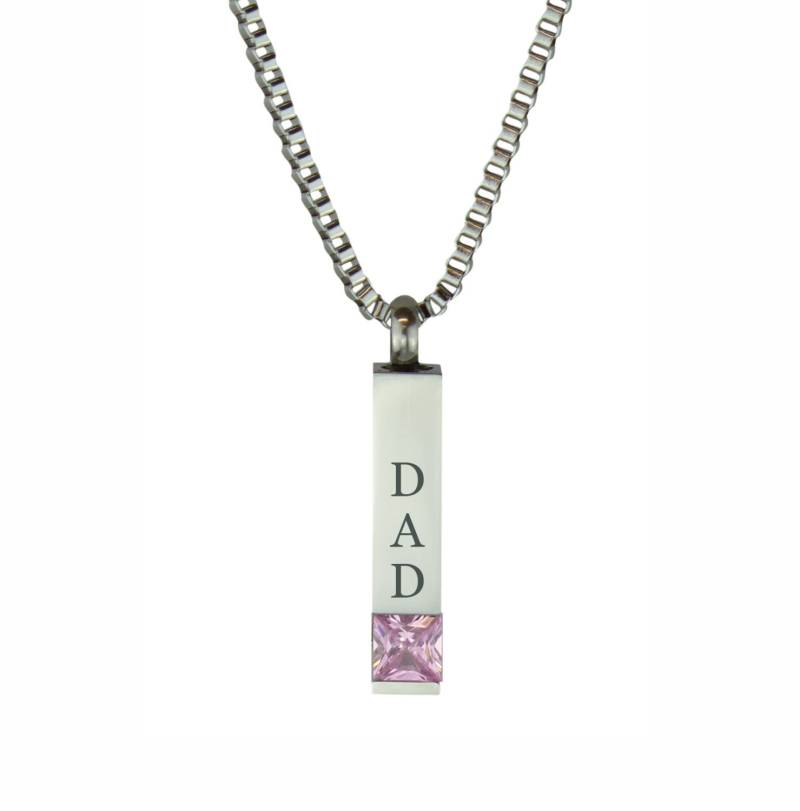 Dad Quantum Pink Kristall Urne Anhänger - Gedenkasche Andenken Schmuck Personalisierte Gravur von LovetoTreasure