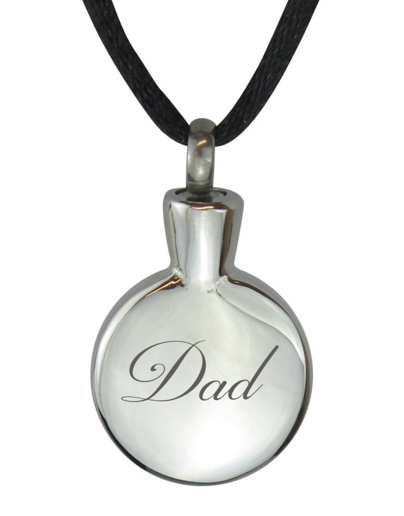 Dad Smooth Circle Urnen-Anhänger - Erinnerungs-Asche-Andenken-Schmuck Personalisierte Graviert von LovetoTreasure